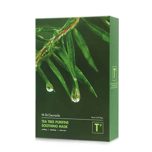 zielone pudełko z maseczką w płachcie Dr.Ceuracle - Tea Tree Purifine Soothing Mask