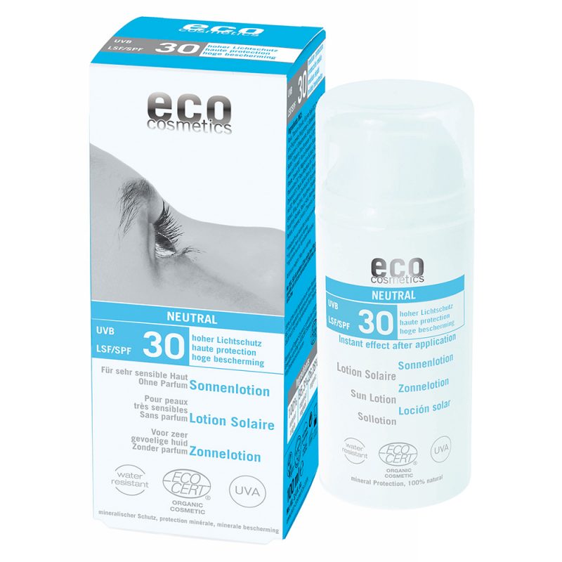 ECO COSMETICS – Emulsja mineralna do twarzy i ciała SPF +30 NEUTRAL, wodoodporna, skóra bardzo wrażliwa, 100ml