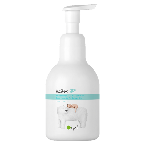 O'right - Baby Shampoo & Wash Mousse Szampon i pianka do mycia ciała i włosów dla dzieci, 650 ml