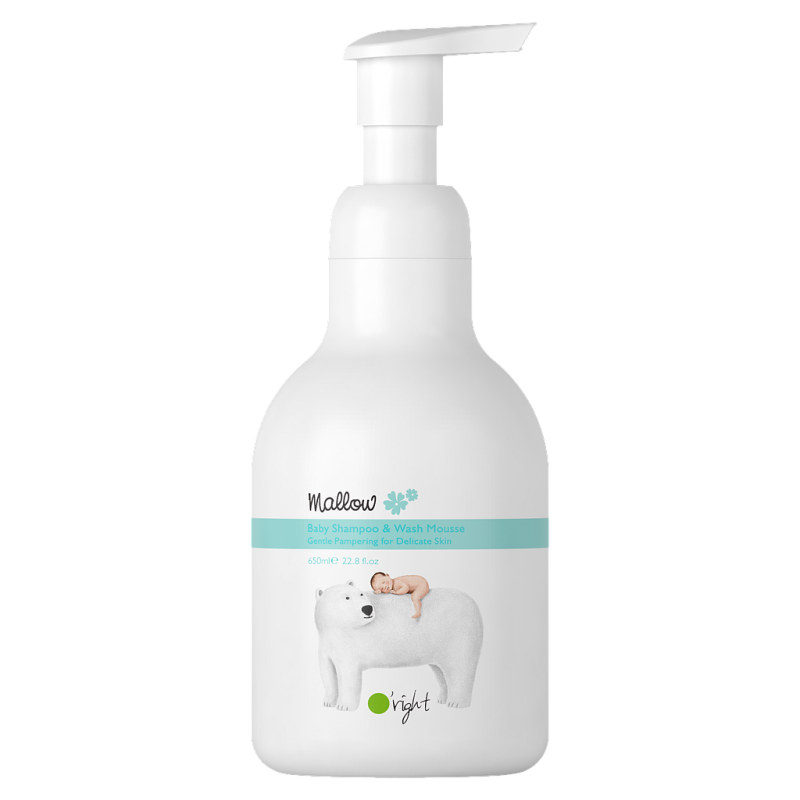 O’right – Baby Shampoo & Wash Mousse Szampon i pianka do mycia ciała i włosów dla dzieci, 650 ml