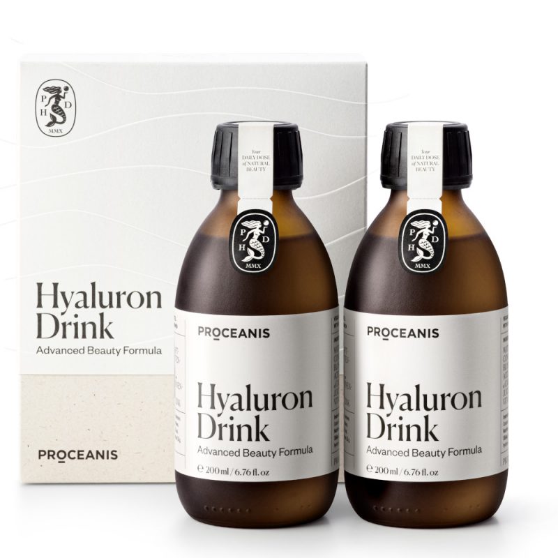 PROCEANIS – Hyaluron Drink – Suplement diety z czystym kwasem hialuronowym, 2 x 200ml + szklana miarka