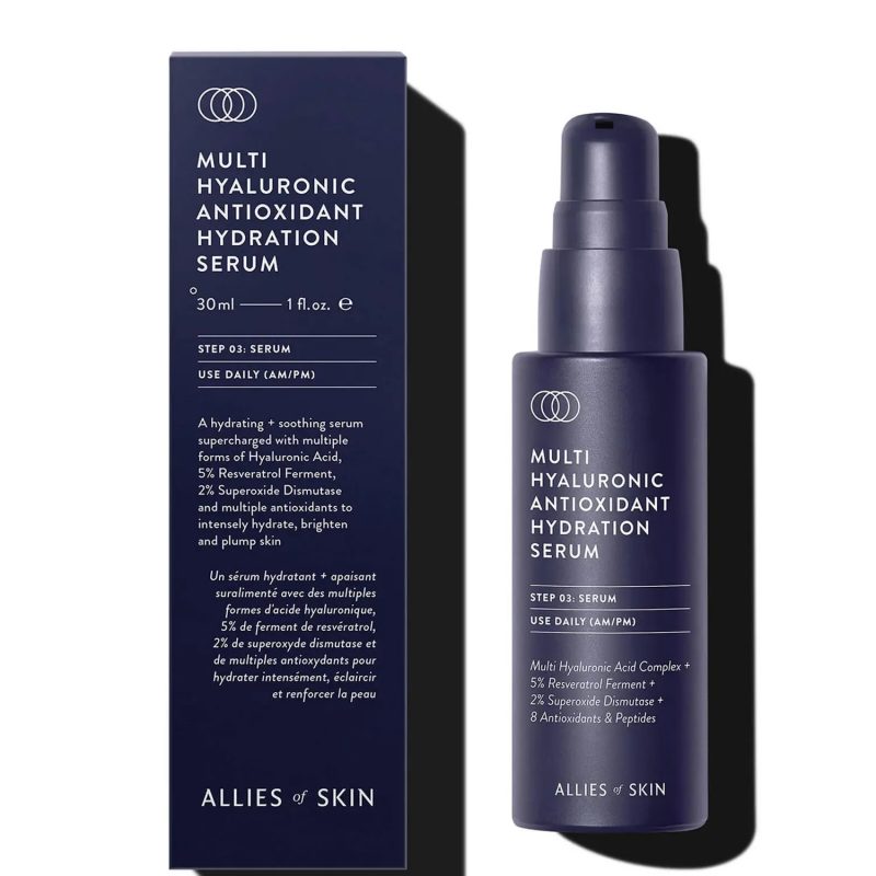 Allies of Skin – Multi Hyaluronic Antioxidant Hydration Serum – Nawilżająco naprawcze serum do twarzy, 50 ml