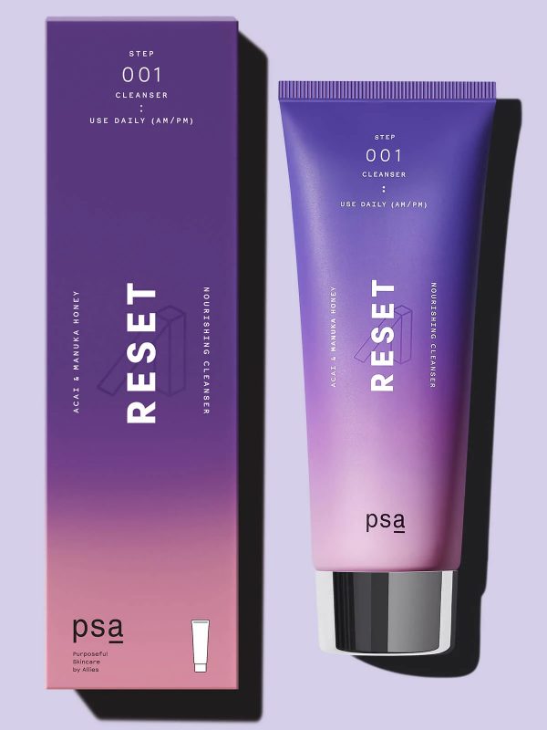 PSA Skin – RESET Acai & Manuka Honey Cleanser – Kremowy żel do mycia twarzy z jagodami acai i miodem manuka, 100ml