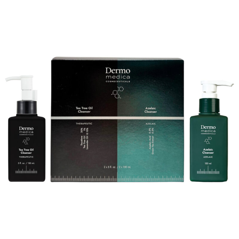 Dermomedica – ZESTAW DWUETAPOWEGO OCZYSZCZANIA: Tea Tree Oil Cleanser 150ml + Azelaic Cleanser 150ml