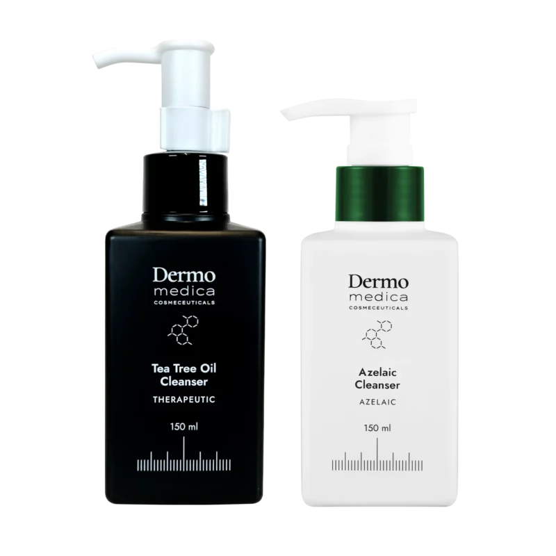 Dermomedica – ZESTAW DWUETAPOWEGO OCZYSZCZANIA: Tea Tree Oil Cleanser 150ml + Azelaic Cleanser 150ml
