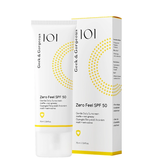 Geek & Gorgeous – Zero Feel SPF 50,  Niewyczuwalny krem SPF 50 na co dzień, 75ml