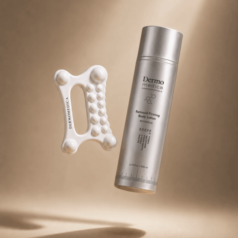 Dermomedica – Zestaw Retinoid Firming Body Ritual – Retinoid Firming Body Lotion 200 ml & DermoSculpt Gua Sha