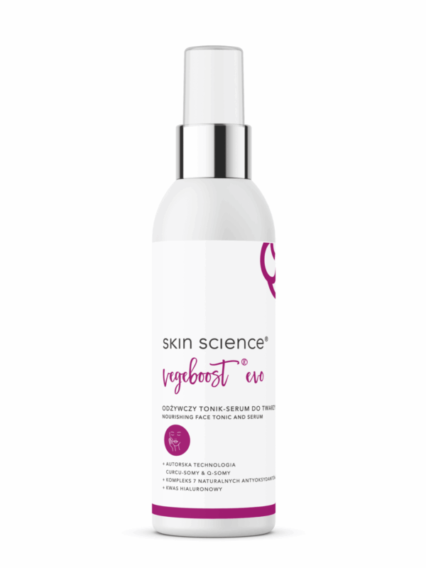Skin Science – VegeBoost Odżywczy tonik-serum do twarzy z autorską technologią Kurkumin-Somów™ & Q10-Somów™- 150g